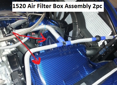 C7 Corvette, Custom HydroCarboned, Painted, Air Filter Box 2pc, Direct Replacement